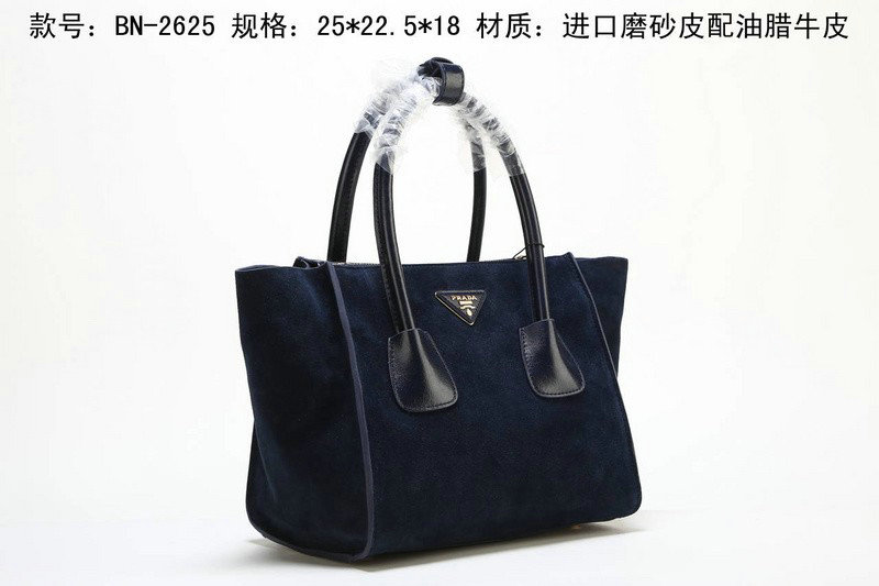 2014 Prada Suede Leather Tote Bag BN2625 darkblue